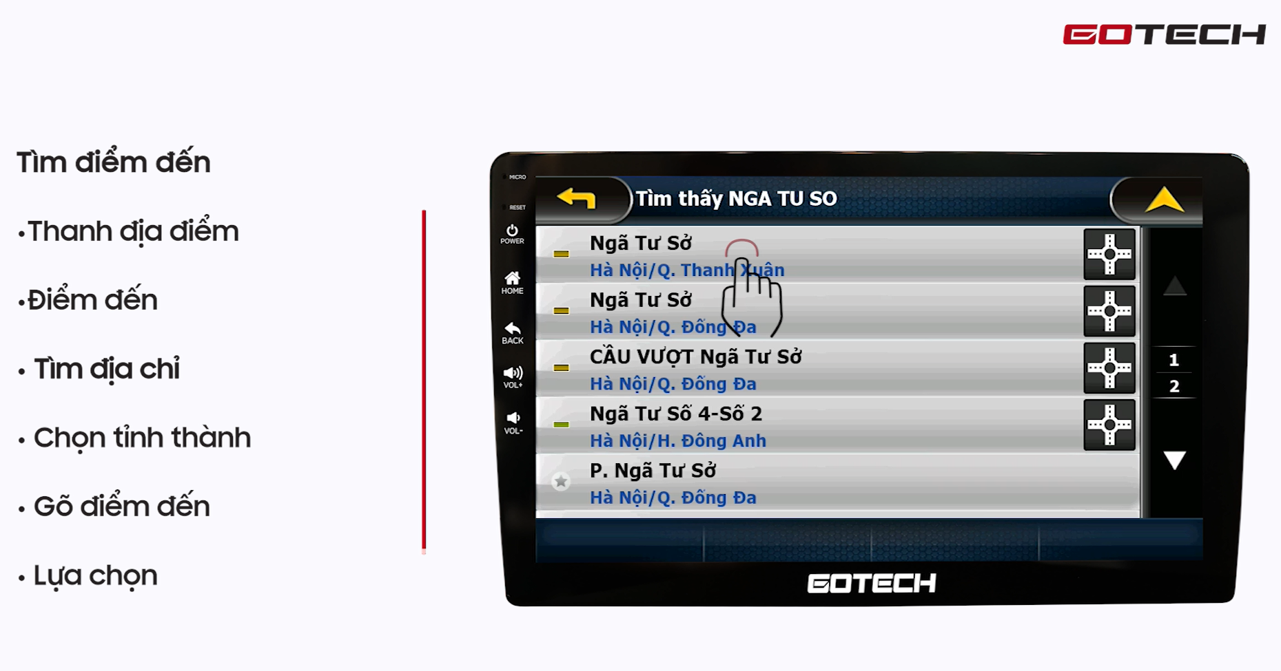 Hướng dẫn sử dụng Vietmap S1 trên màn hình Gotech