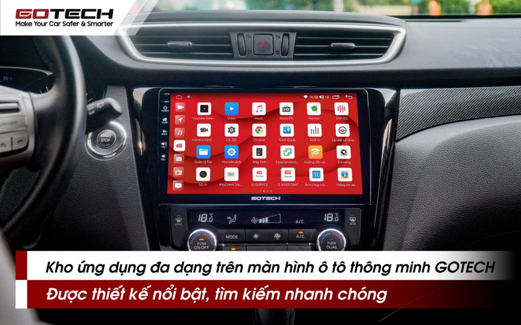 Kho ứng dụng hấp dẫn trên màn hình ô tô GOTECH thế hệ mới.
