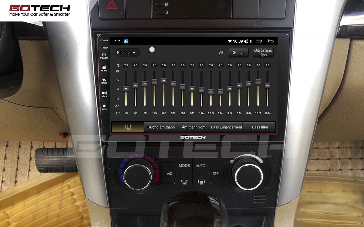 Bộ xử lý tín hiệu âm thanh DSP 32 kênh trên màn hình GOTECH cho xe Chevrolet Captiva 2013-2015