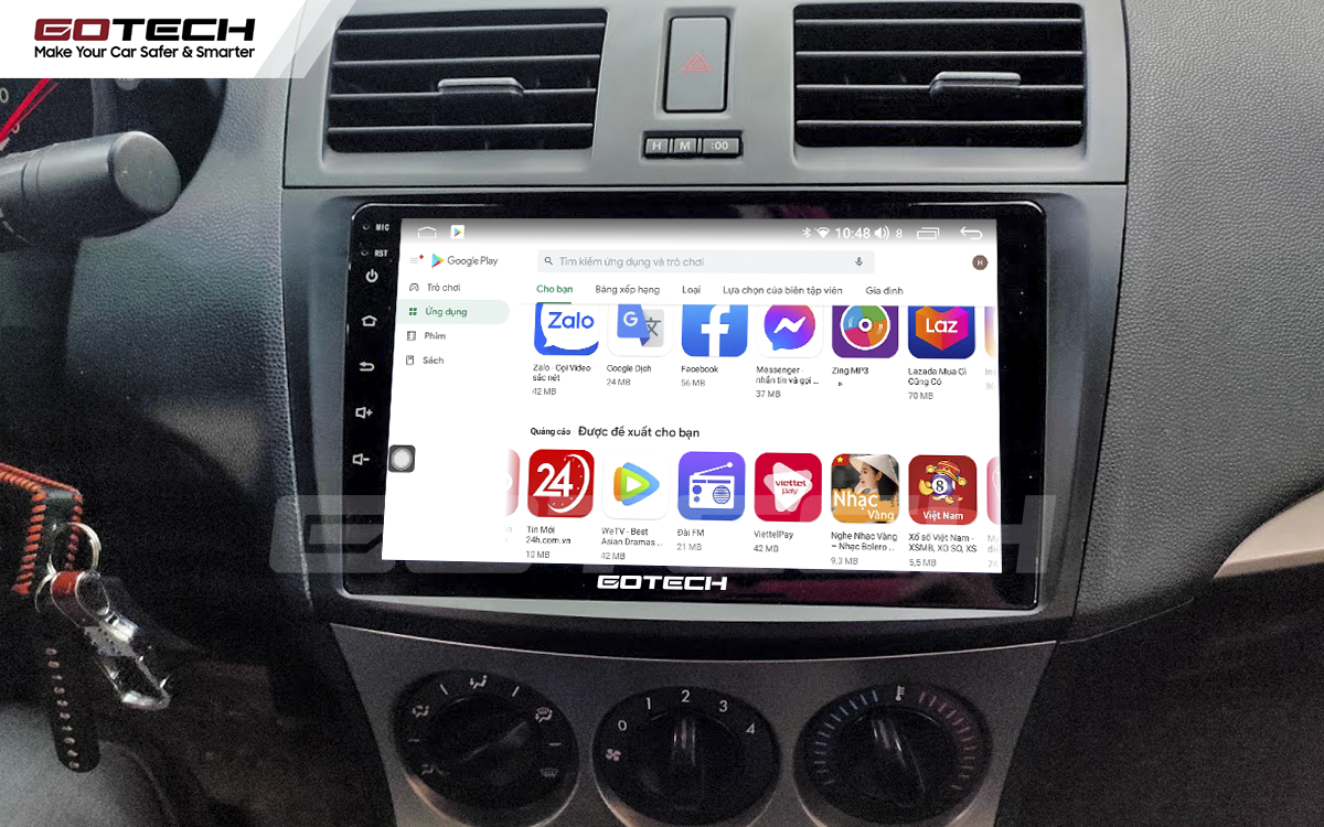 Giải trí đa phương tiện trên màn hình ô tô thông minh GOTECH cho xe Mazda 3 2010-2013