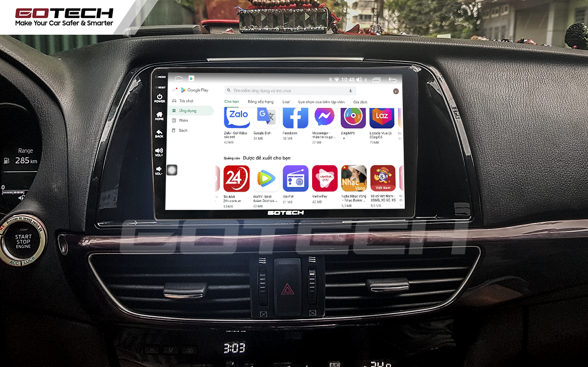 Giải trí đa phương tiện trên màn hình ô tô thông minh GOTECH cho xe Mazda 6 2014-2016