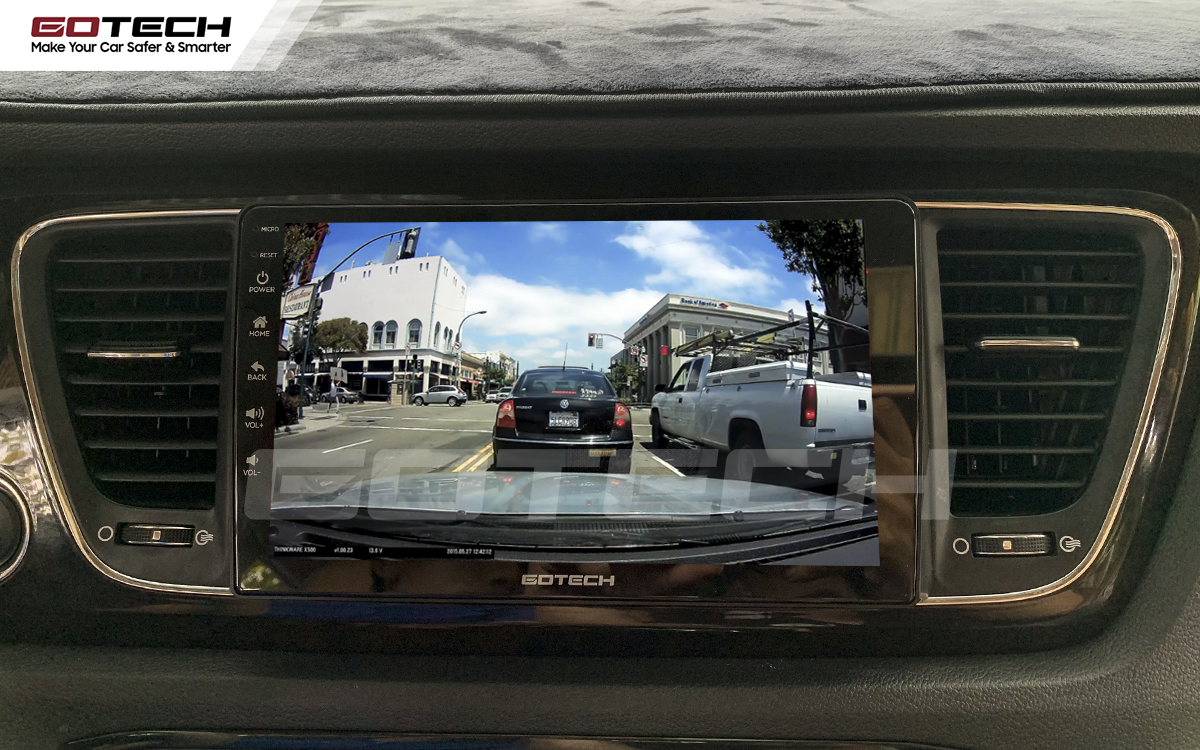 Kết nối với camera hành trình trên màn hình android GOTECH cho xe Kia Sedona 2015-2020