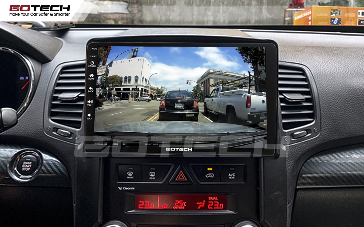 Kết nối với camera hành trình trên màn hình android GOTECH cho xe Kia Sorento 2009-2013