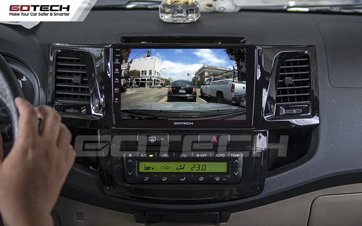 Kết nối với camera hành trình trên màn hình android GOTECH cho xe Toyota Fortuner 2006-2016