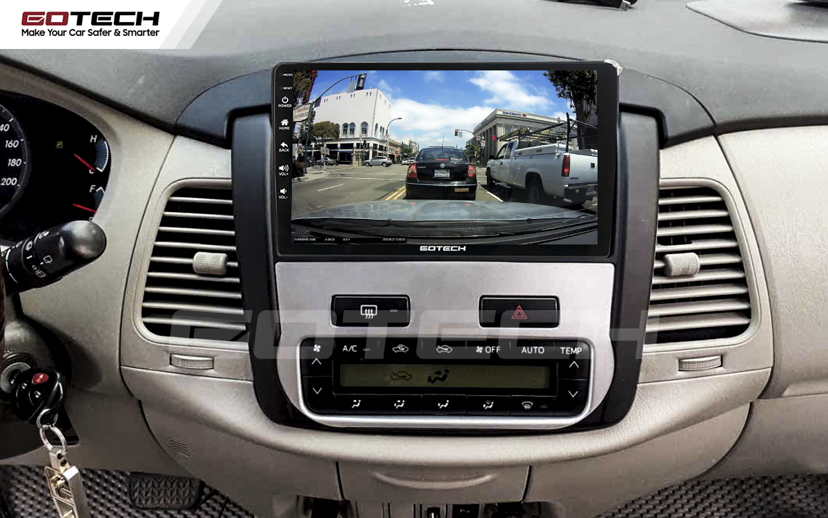 Kết nối với camera hành trình trên màn hình android GOTECH cho xe Toyota Innova 2012-2016