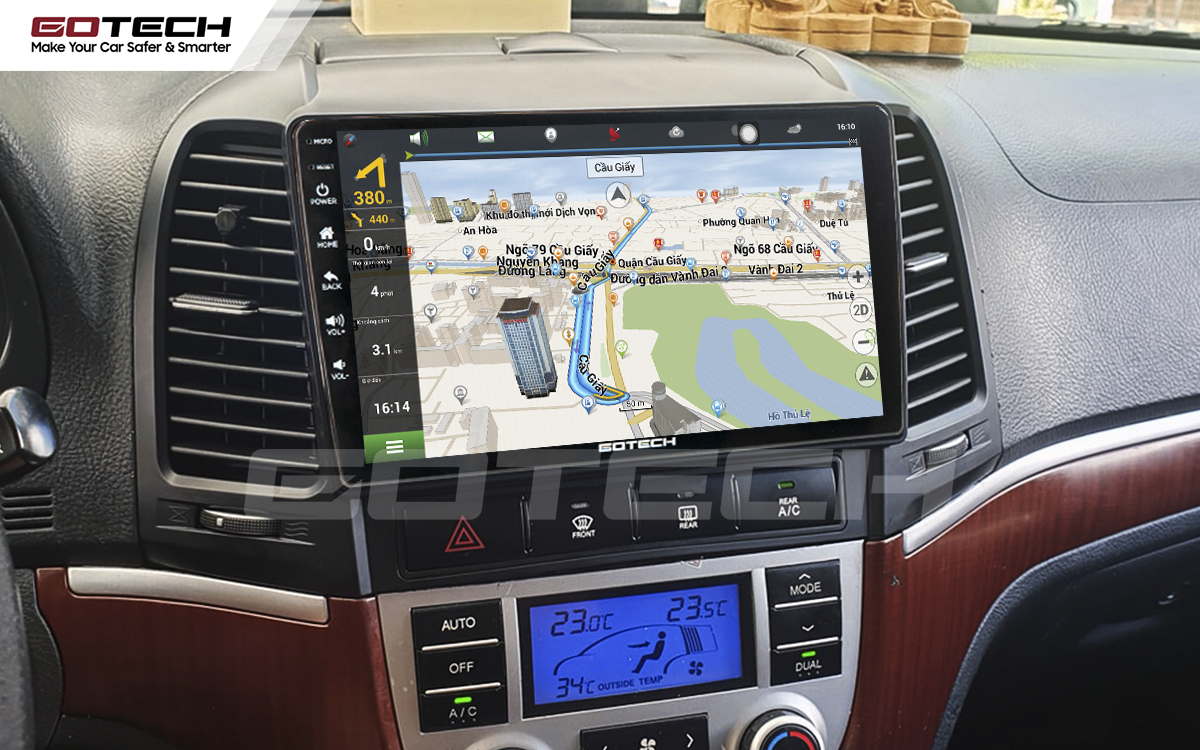 Tích hợp các bản đồ dẫn đường thông minh và thao tác dễ dàng cho xe Hyundai Santafe 2006-2012