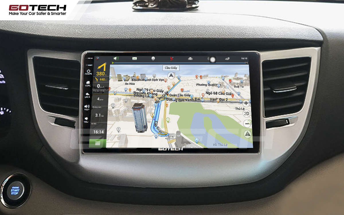 Tích hợp các bản đồ dẫn đường thông minh và thao tác dễ dàng cho xe Hyundai Tucson 2016-2018