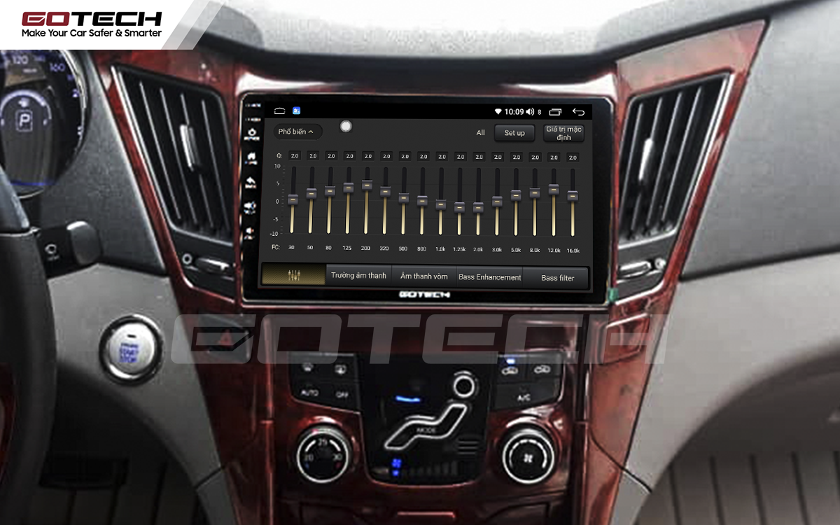 Bộ xử lý tín hiệu âm thanh DSP 32 kênh trên màn hình GOTECH cho xe Hyundai Sonata 2010-2013