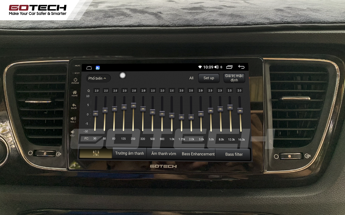 Bộ xử lý tín hiệu âm thanh DSP 32 kênh trên màn hình GOTECH cho xe Kia Sedona 2015-2020