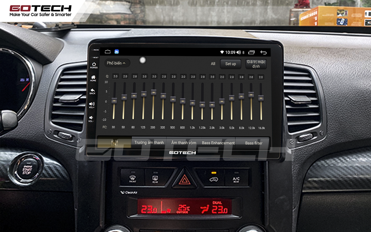 Bộ xử lý tín hiệu âm thanh DSP 32 kênh trên màn hình GOTECH cho xe Kia Sorento 2009-2013