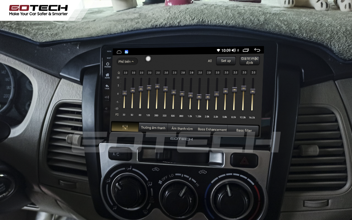Bộ xử lý tín hiệu âm thanh DSP 32 kênh trên màn hình GOTECH cho xe Toyota Innova 2012-2016