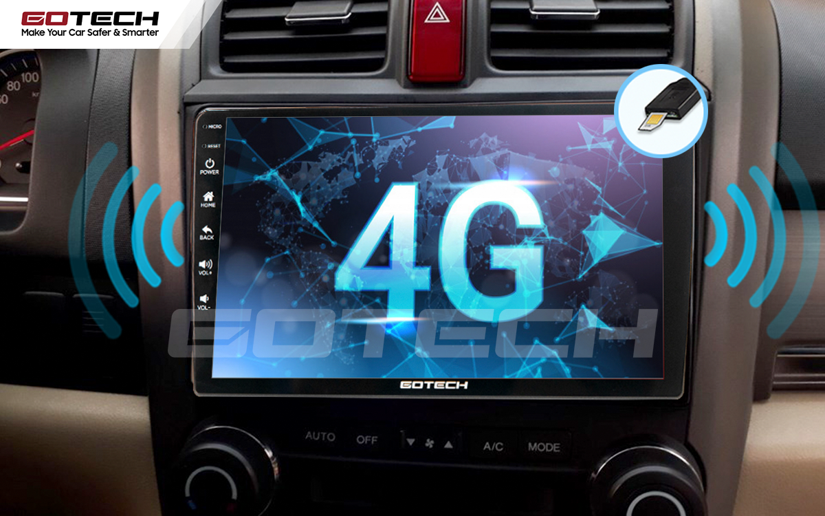 Sim 4G kết nối internet tốc độ cao trên màn hình ô tô GOTECH cho xe Honda Crv 2007-2012