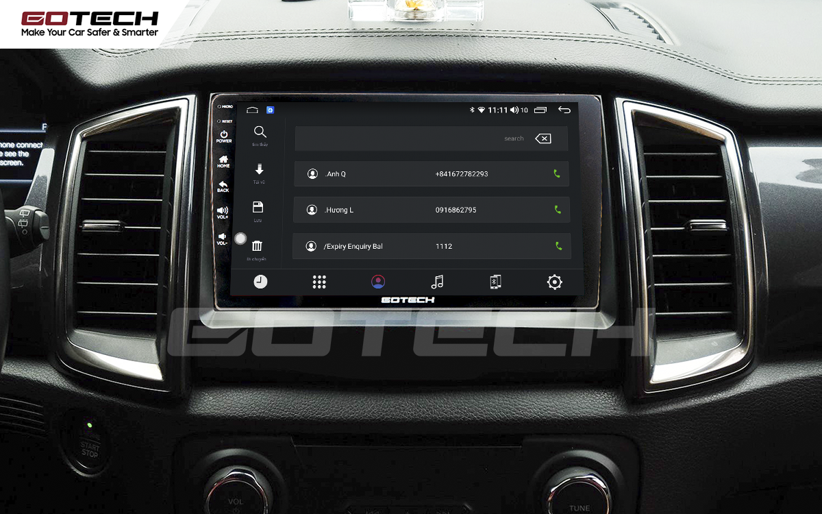 Kết nối Apple Carplay thông minh trên màn hình ô tô thông minh GOTECH cho xe Ford Everest 2017-2018