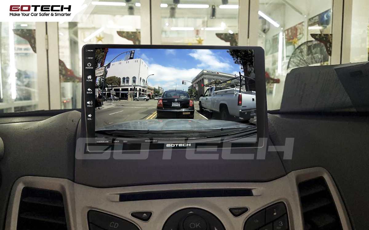 Kết nối với camera hành trình trên màn hình android GOTECH cho xe Ford Fiesta 2011-2018