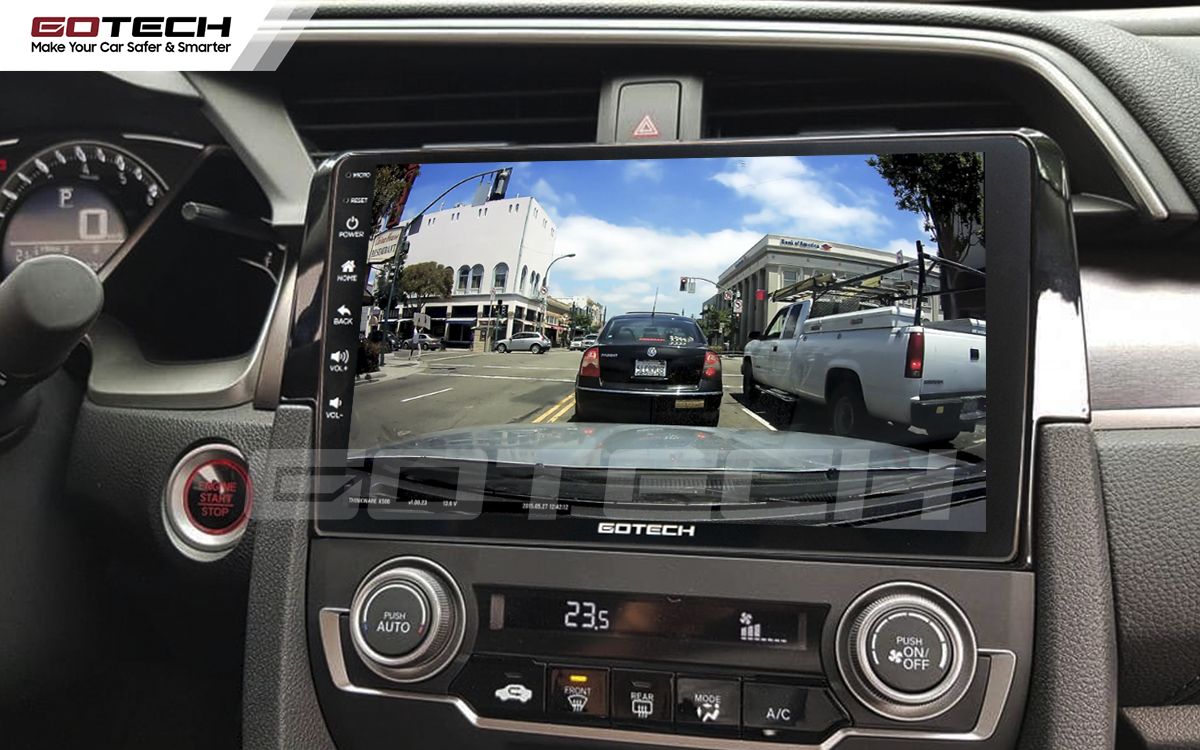 Kết nối với camera hành trình trên màn hình android GOTECH cho xe Honda Civic 2018-2019