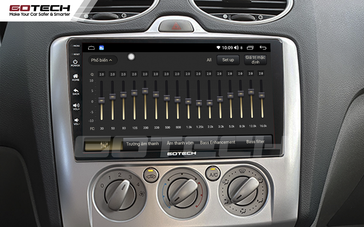 Bộ xử lý tín hiệu âm thanh DSP 32 kênh trên màn hình GOTECH cho xe Ford Focus 2005-2012