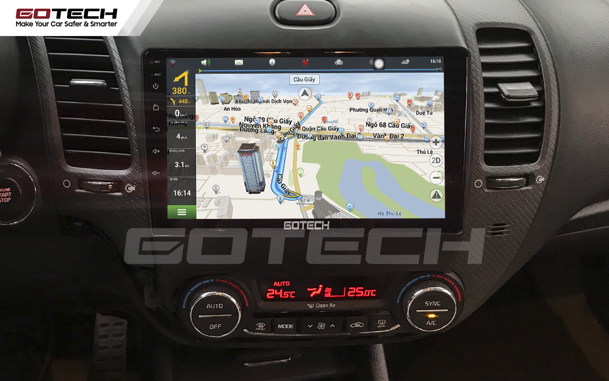 Các ứng dụng chỉ đường thông minh trên màn hình ô tô GOTECH cho xe Kia K3 Cerato 2013 - 2018