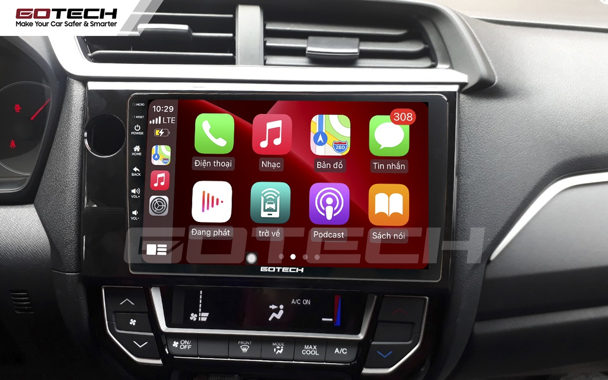 Kết nối Apple Carplay trên màn hình ô tô thông minh GOTECH
