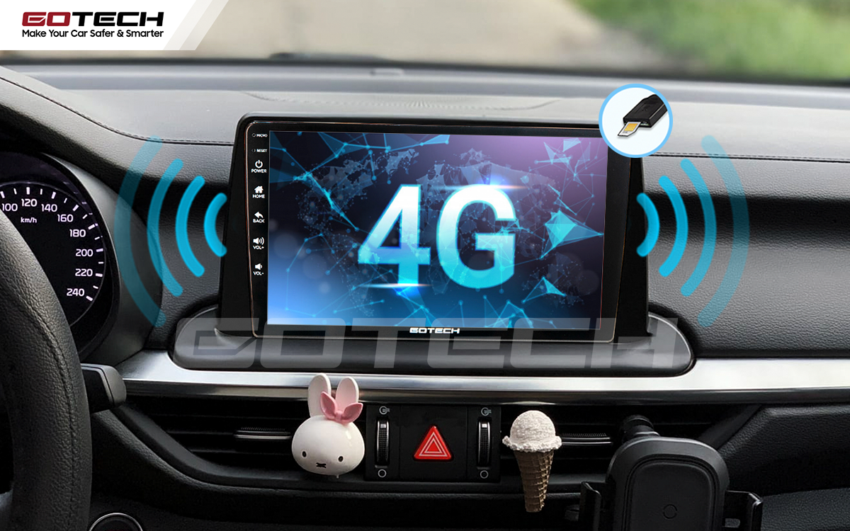 Kết nối internet 4G trên màn hình ô tô thông minh GOTECH cho xe Kia Cerato