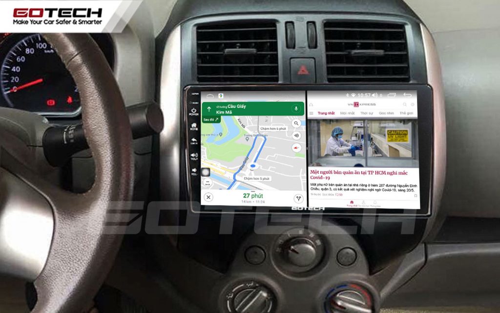 màn hình ô tô cho xe Nissan Sunny 2014-2018