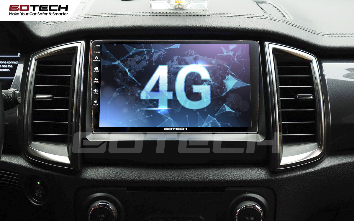 Sim 4G kết nối internet tốc độ cao trên màn hình ô tô GOTECH cho xe Ford Everest 2017-2018
