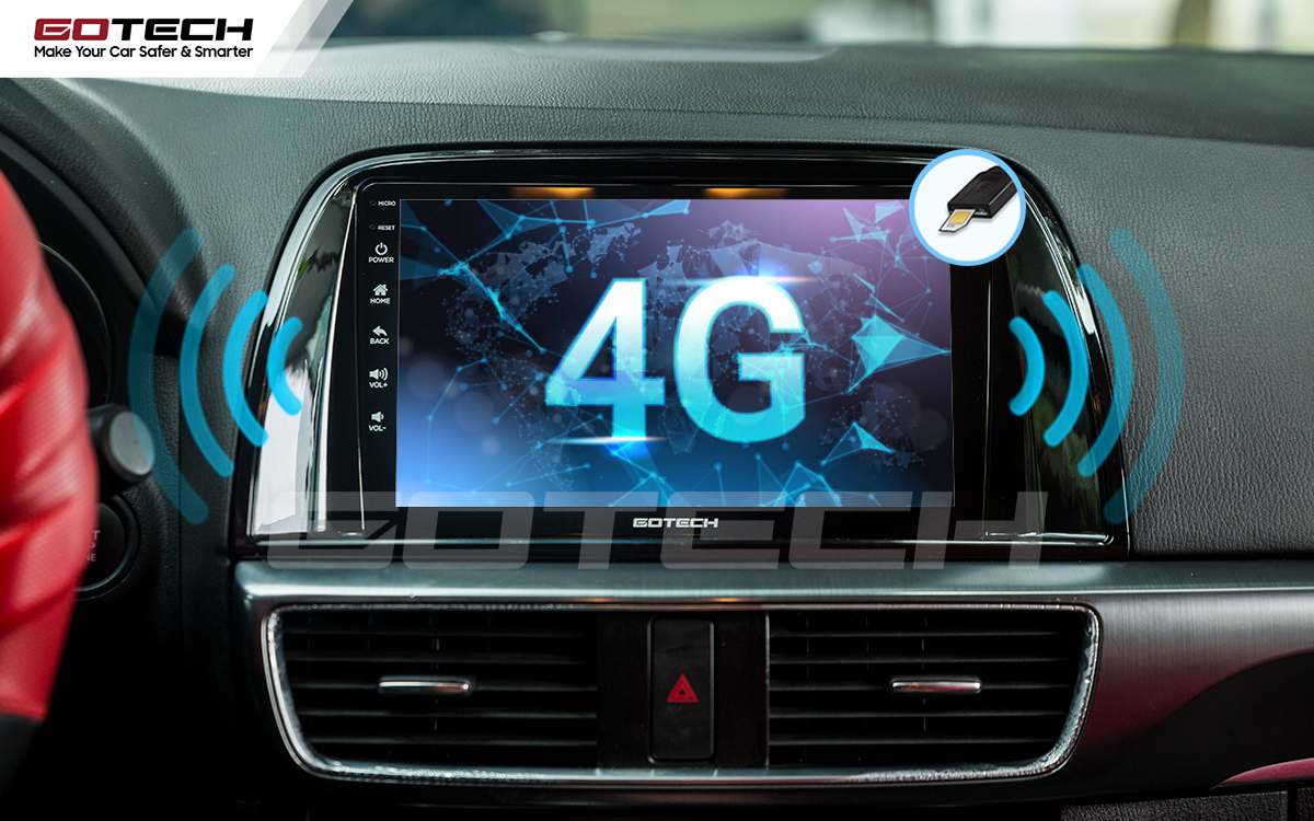 Sim 4G kết nối internet tốc độ cao trên màn hình ô tô GOTECH cho xe Mazda Cx5 2013-2015