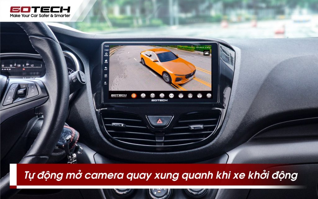 Camera 360 ô tô GOTECH hiển thị toàn cảnh ngay sau khi xe khởi động