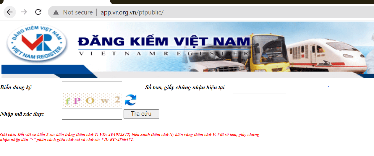Cách tra phạt nguội ô tô trên website Cục Đăng kiểm Việt Nam