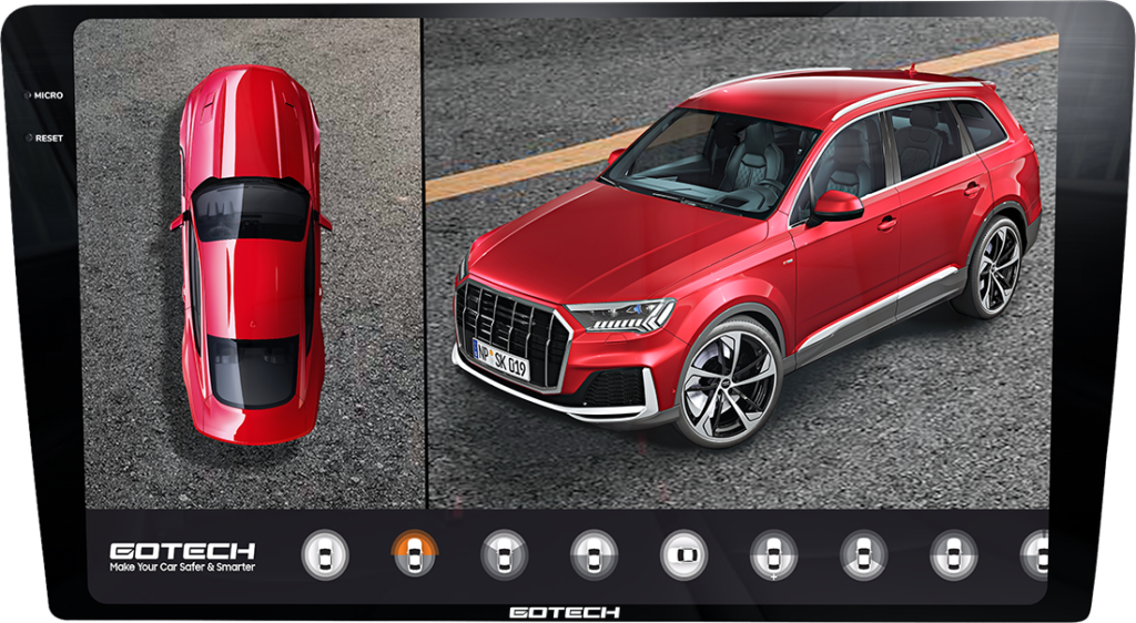 Màn hình ô tô thông minh Gotech GT2K tích hợp camera 360 độ 