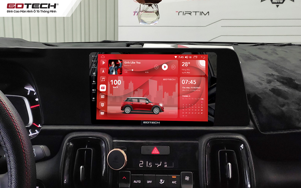 Màn hình ô tô Gotech cho xe Kia Sonet giao diện màn hình đẹp mắt