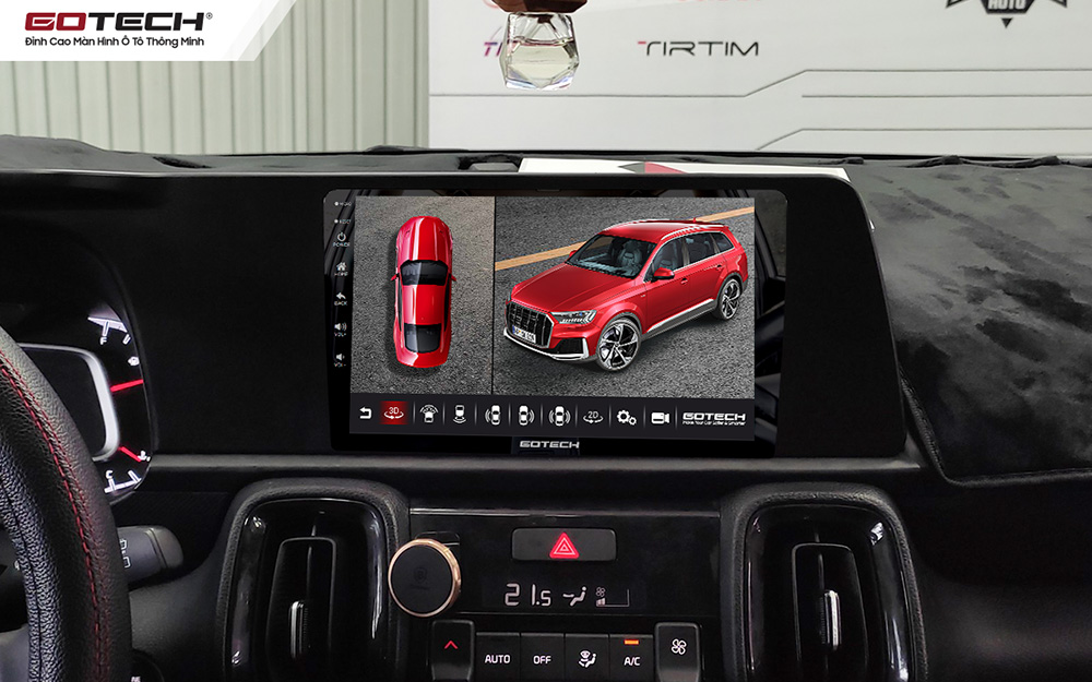 Màn hình ô tô Gotech cho xe Kia Sonet tích hợp camera 360 độ