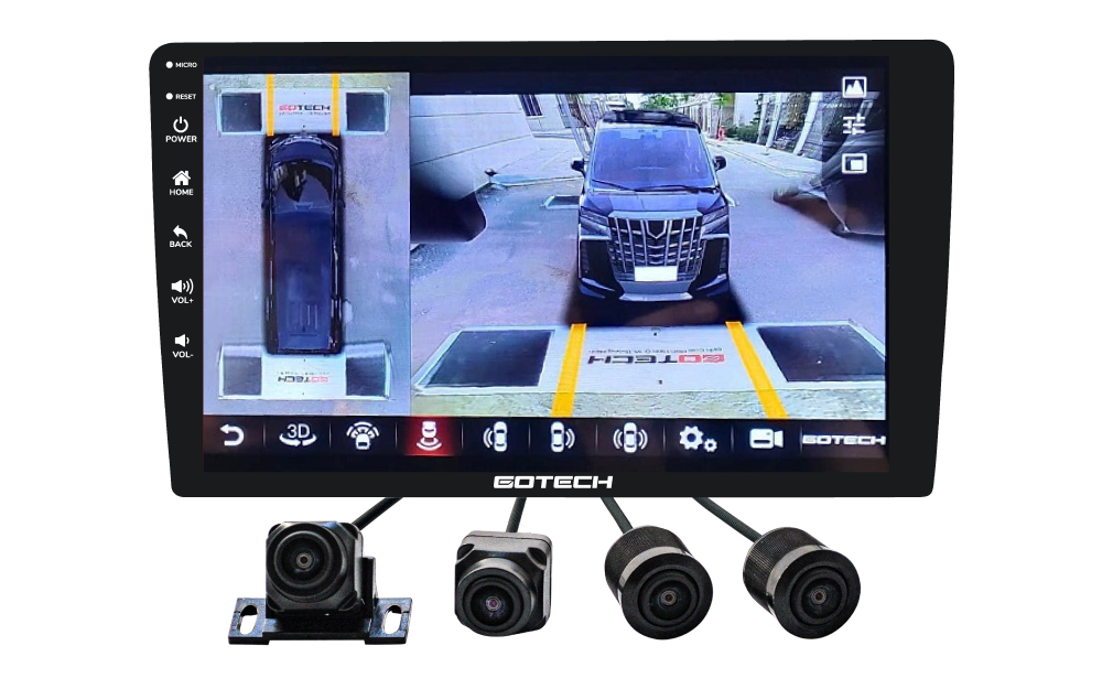 Màn hình tích hợp camera 360 của GOTECH không chỉ cung cấp hiển thị chất lượng cao mà còn hỗ trợ quan sát toàn cảnh, giúp người dùng có trải nghiệm quan sát đa chiều và toàn diện