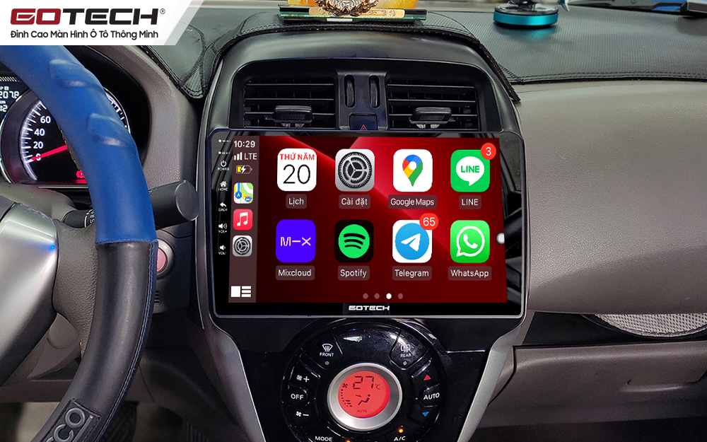 Tính năng kết nối Apple như các loại xe sang trên màn hình GOTECH 