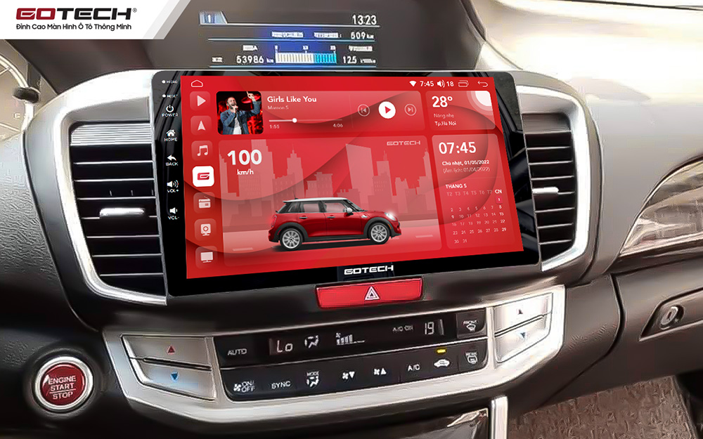 Màn hình ô tô Gotech cho xe Honda Accord 2014-2019 màn hình 10inch tràn viền