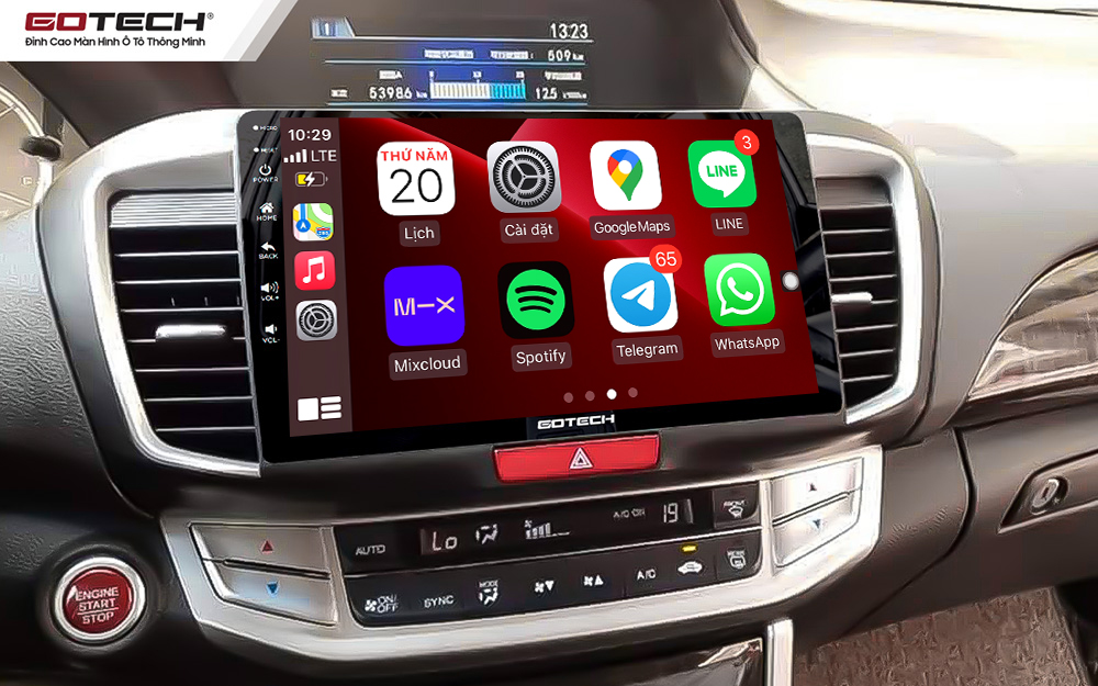 Màn hình ô tô Gotech cho xe Honda Accord 2014-2019 tích hợp Apple Carplay
