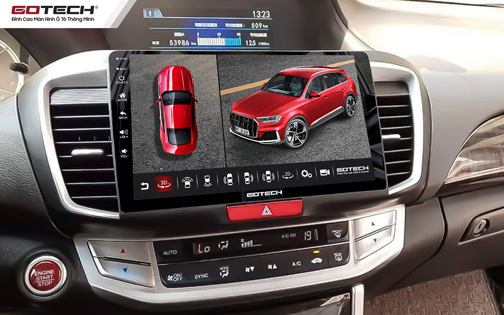 Màn hình ô tô Gotech cho xe Honda Accord 2014-2019 tích hợp camera trọn bộ
