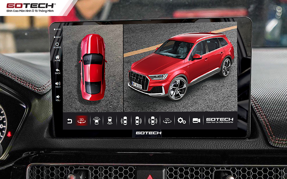 Màn hình ô tô Gotech cho xe Honda Civic 2022-2023 tích hợp camera trọn bộ