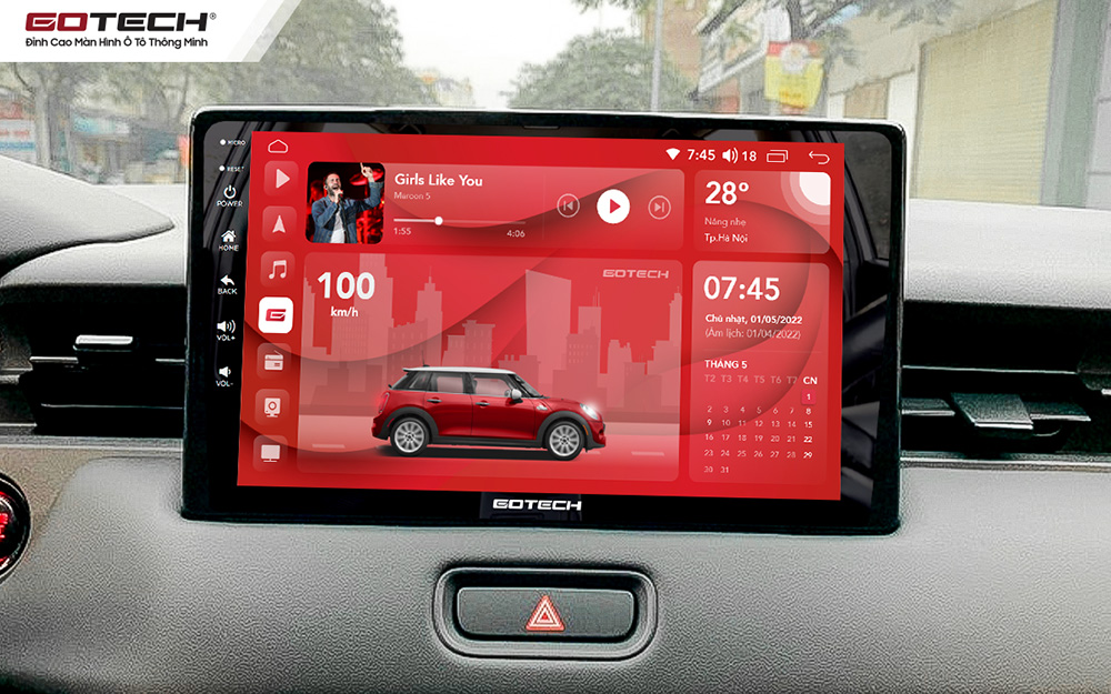 Màn hình ô tô Gotech cho xe Honda HRV 2022 giao diện màn hình đẹp mắt