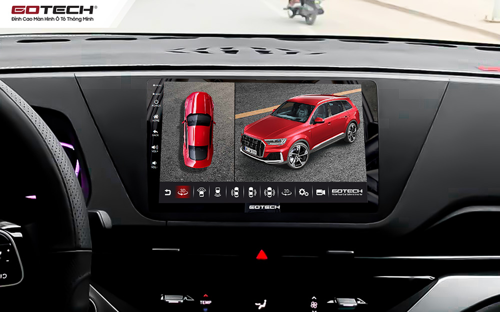 Màn hình ô tô Gotech cho xe Kia Carens 2023 tích hợp camera 360 độ