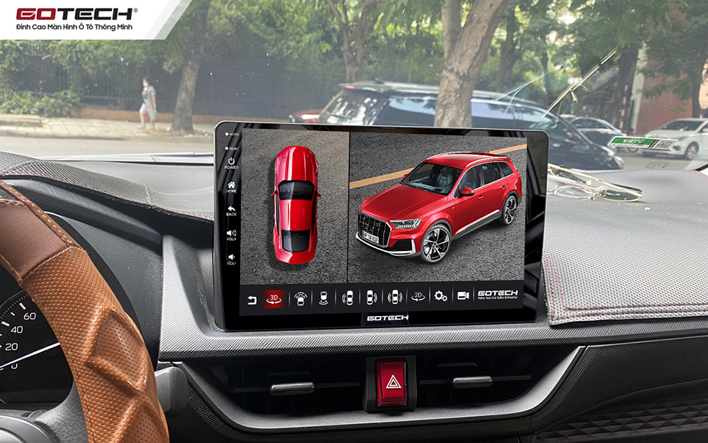 Màn hình ô tô Gotech cho xe Toyota Avanza tích hợp camera trọn bộ