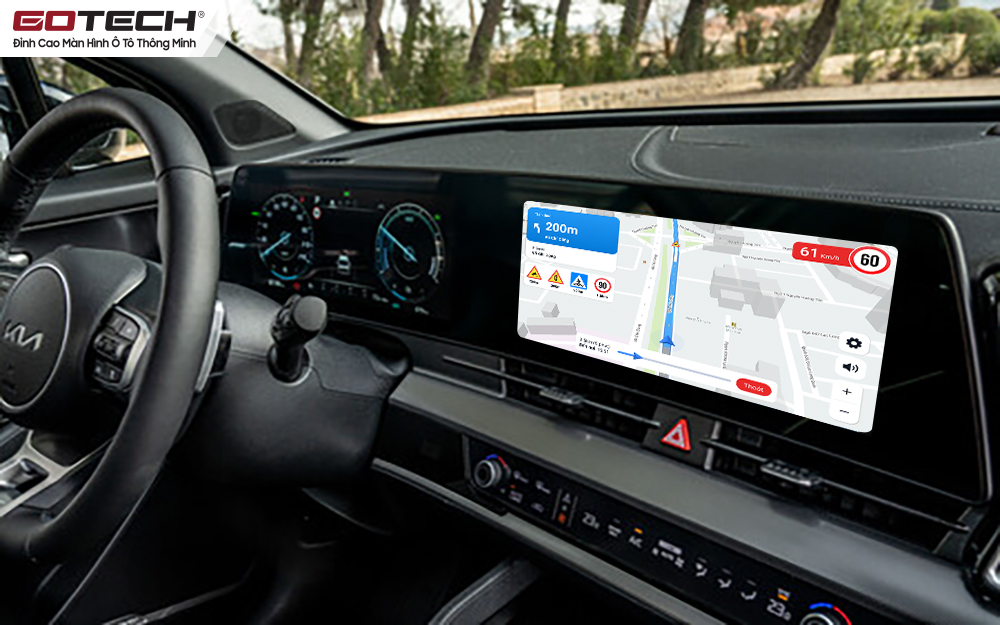 Chỉ đường thông minh trên Carplay Box Gotech cho xe Kia Sportage 2022