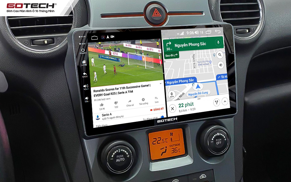 Sử dụng mượt mà đa nhiệm trên màn hình ô tô GOTECH cho xe Kia Carens 2017-2021