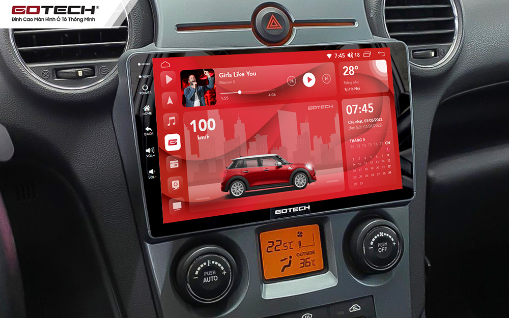 Giao diện độc quyền của màn hình ô tô GOTECH cho xe Kia Carens 2017-2021
