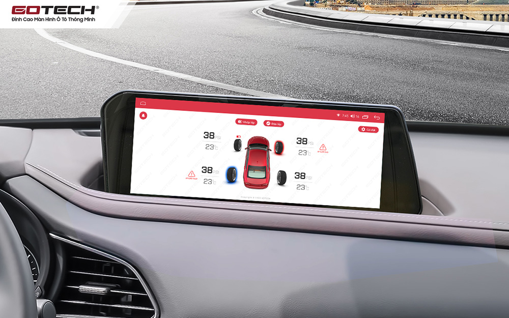 Kết nối cảm biến áp suất lốp trên màn hình ô tô thông minh GOTECH cho xe Mazda CX30