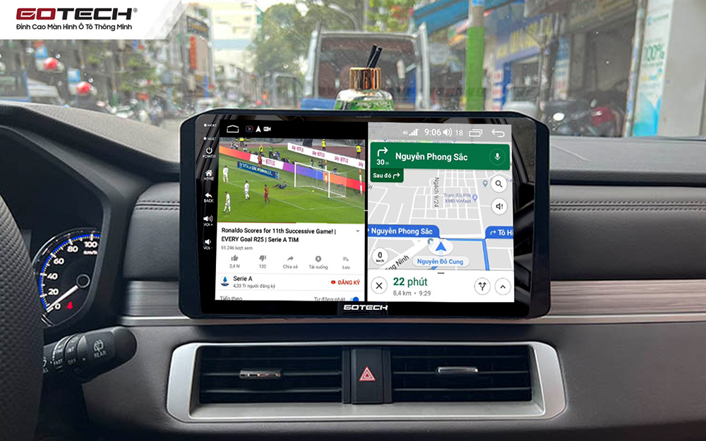 Chạy đa nhiệm ứng dụng mượt mà trên màn hình ô tô GOTECH cho xe Mitsubishi Xpander 2022