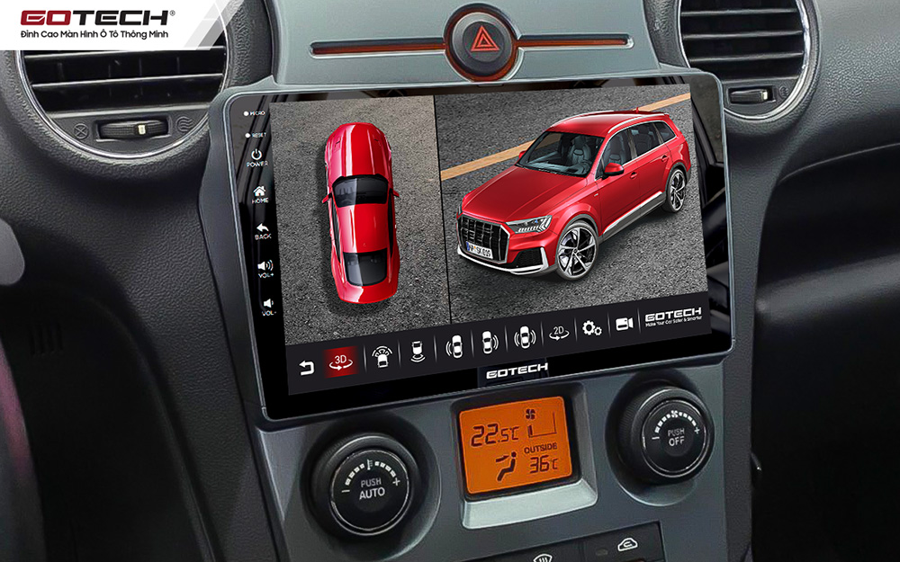 Camera 360 hiển thị trên màn hình ô tô thông minh GOTECH