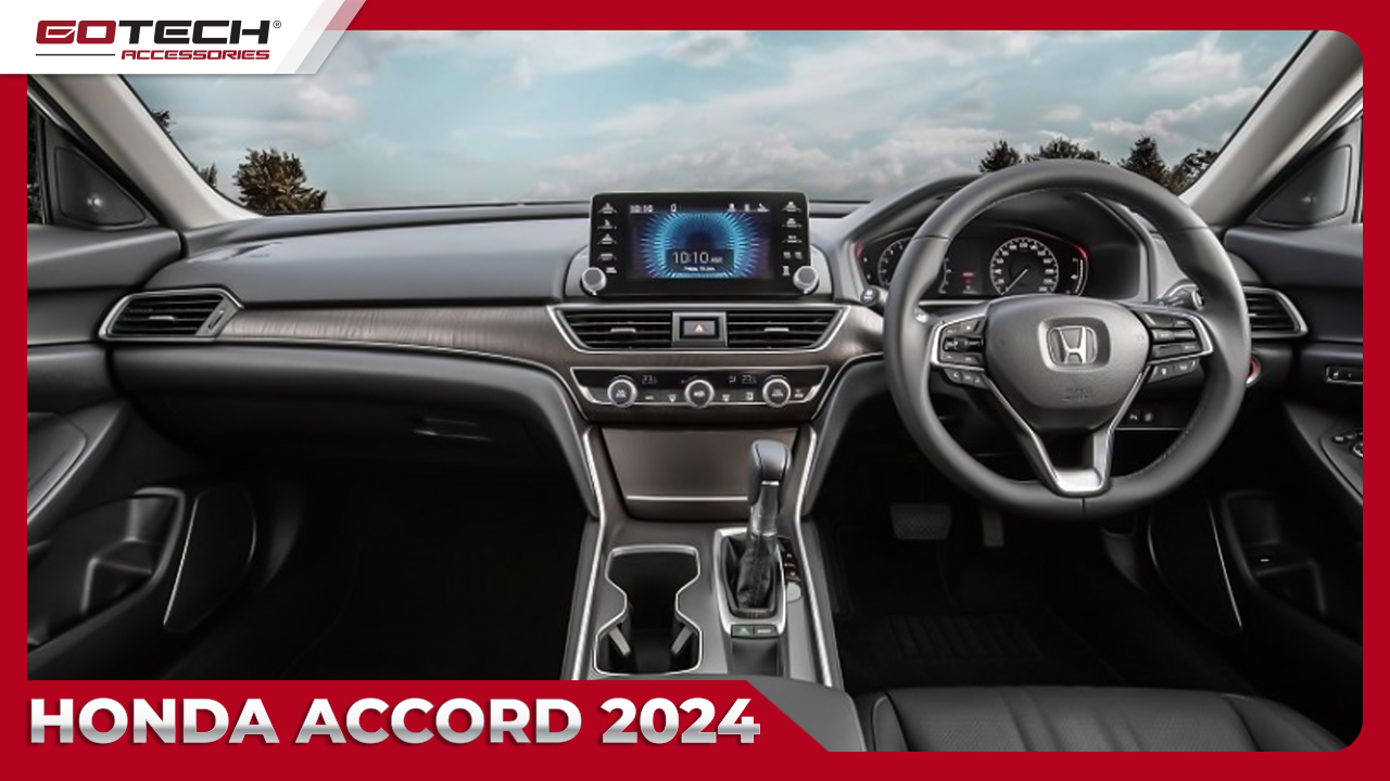 Thiết kế đỉnh cao của Honda Accord 2024 hiện hữu trong từng chi tiết như vô-lăng 3 chấu bọc da, hệ thống điều hòa độc lập 2 vùng, và màn hình kỹ thuật số tạo nên không gian nội thất tiện nghi và hiện đại.