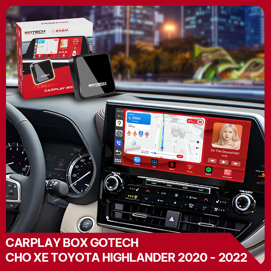 Android box GOTECH cho xe Toyota Highlander 2020-2022