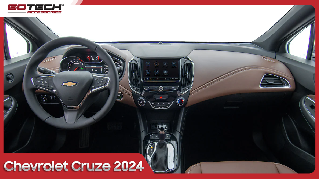 Màn hình xe trên Chevrolet Cruze 2024 với độ phân giải sắc nét và giao diện dễ sử dụng mang lại trải nghiệm giải trí tuyệt vời và tăng cường tính tiện ích trong hành trình lái xe.