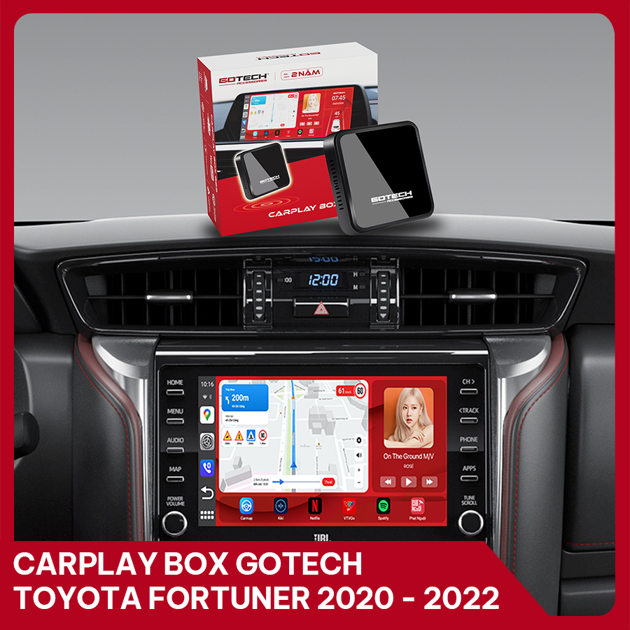 Android Box GOTECH cho xe Toyota Fortuner 2020-2022